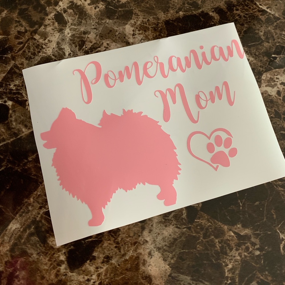 Pomeranian Mom Dog Car Decal Sticker